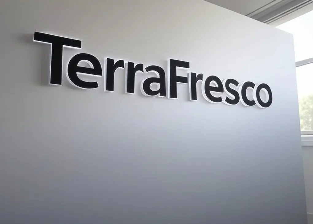 Letras corporativas retroiluminadas sobre pared