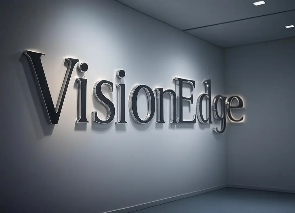 Letras corporativas sobre pared