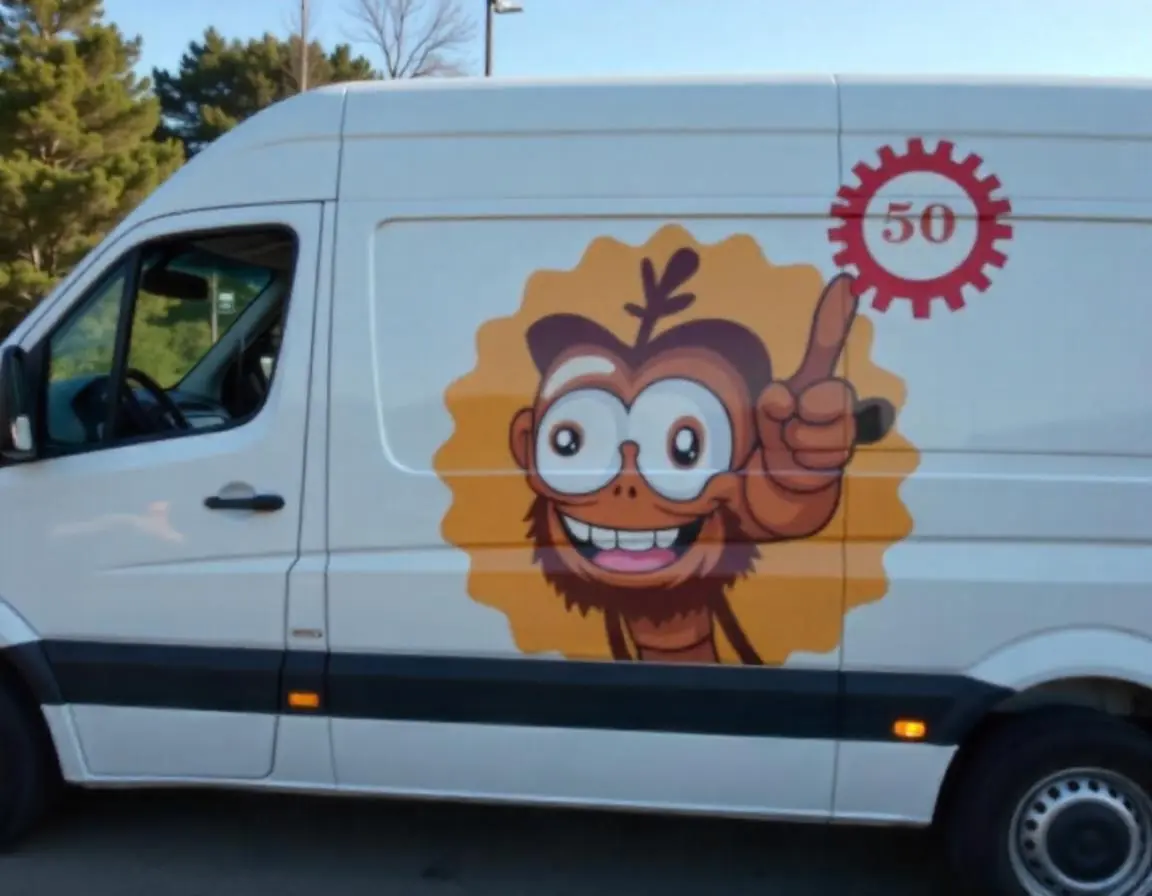 Rótulo magnético sobre una puerta de una furgoneta