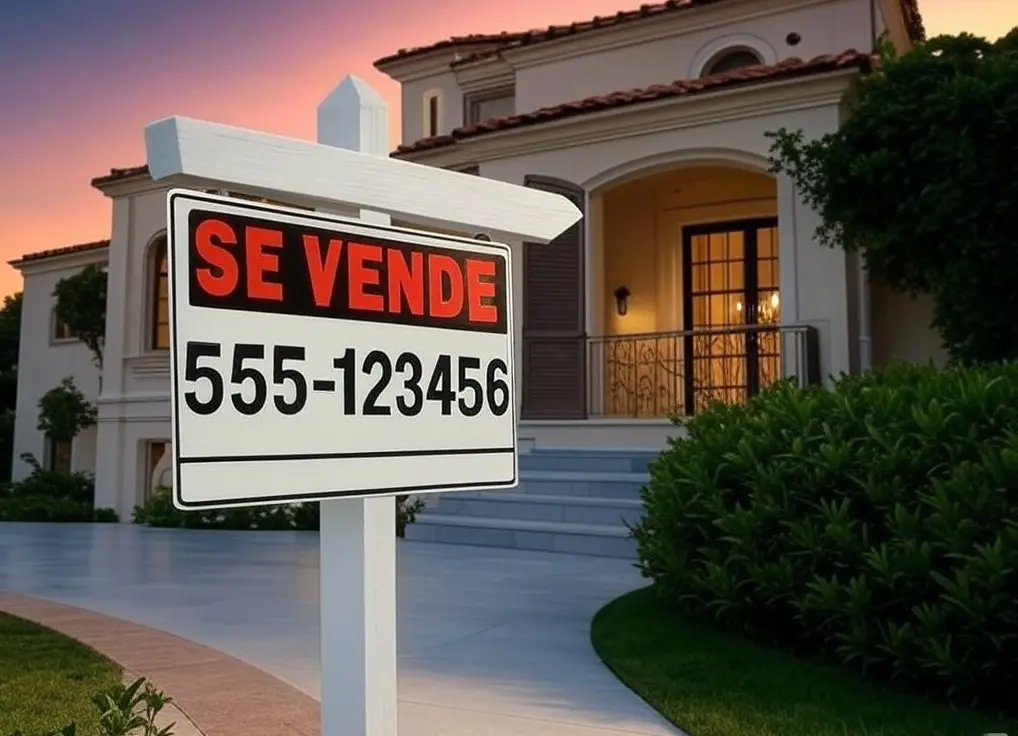 Cartel informativo para anuncio de compra-venta de casas