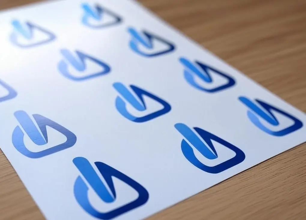 Pegatinas en bobina de logo de empresa