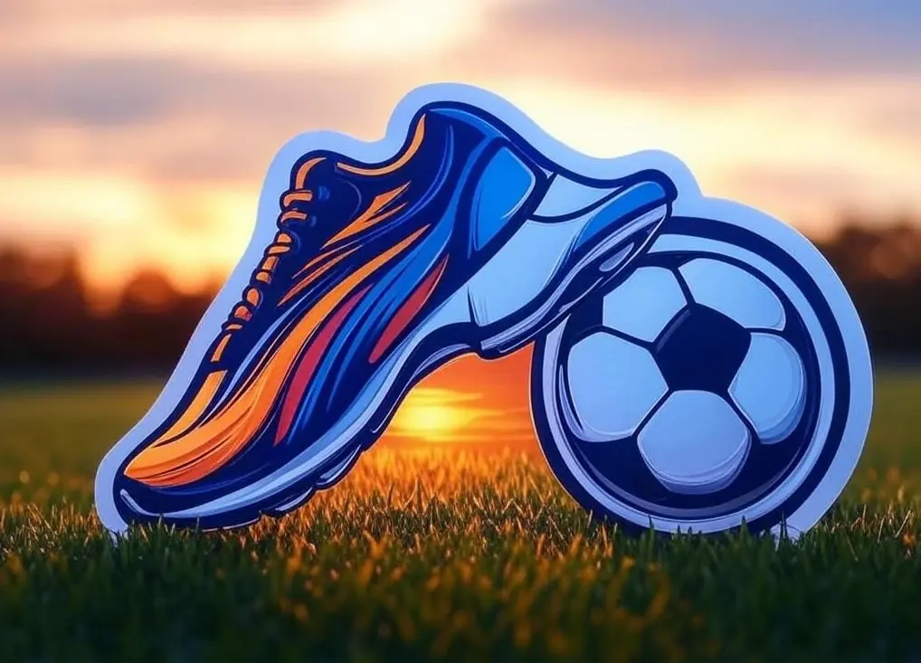 Pegatina deportiva sobre césped