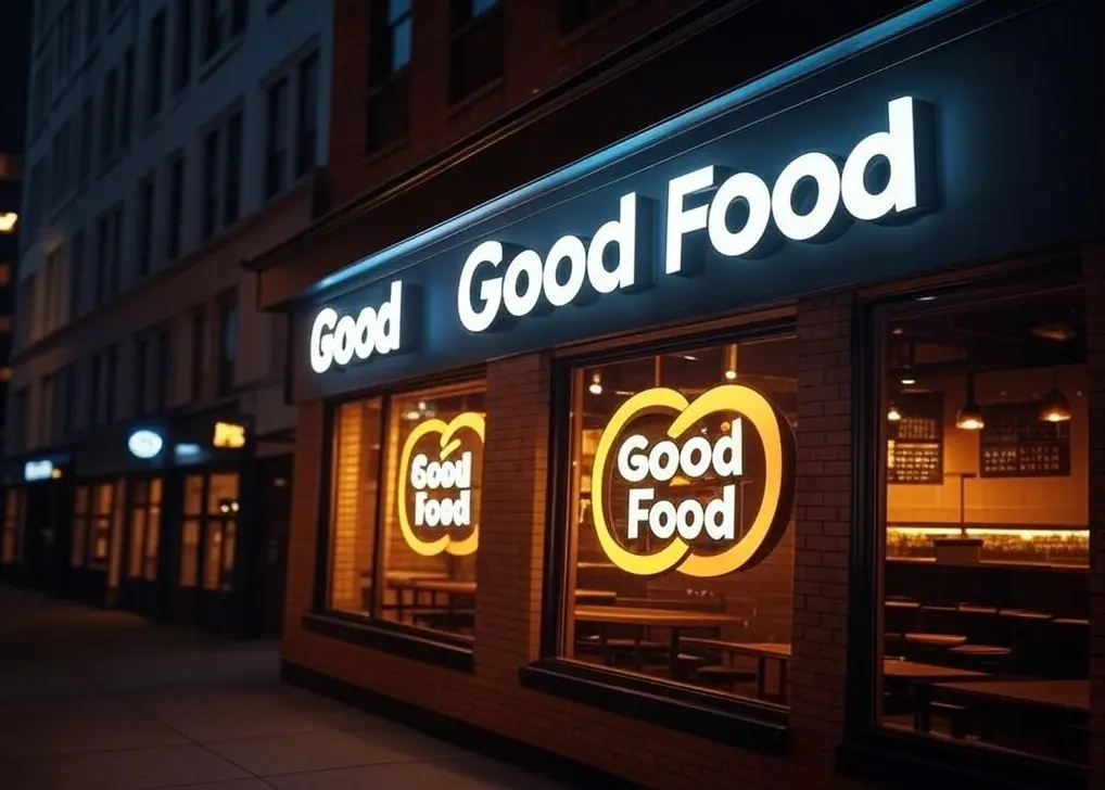 Rótulo de gran formato en fachada