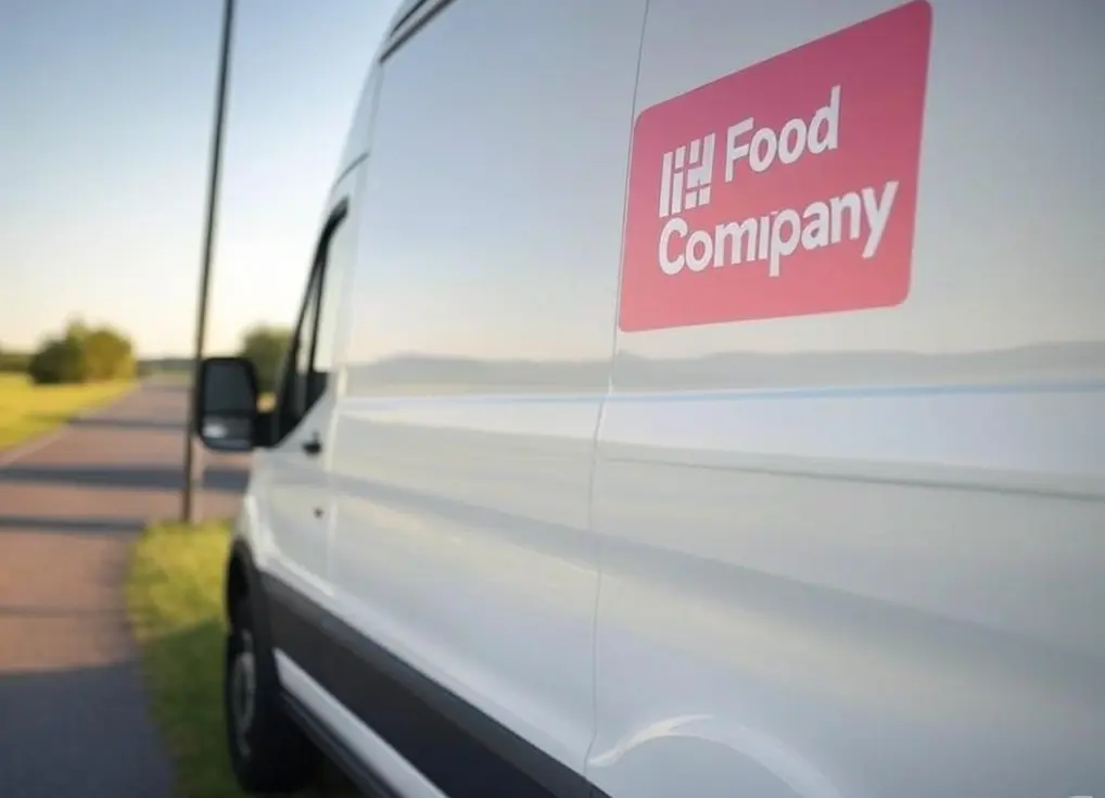 Furgoneta con rótulo magnético