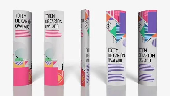 Totems ovalados en diferentes posiciones