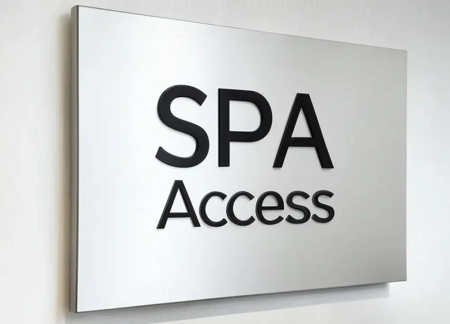 Panel Dibond en pared de una zona SPA