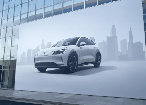 Vinilo adhesivo promocional de coche futurista