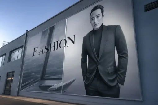 Vinilo adhesivo sobre un escaparate de moda
